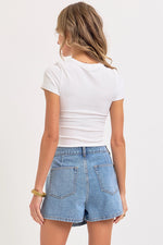 Business In The Front Denim Skort