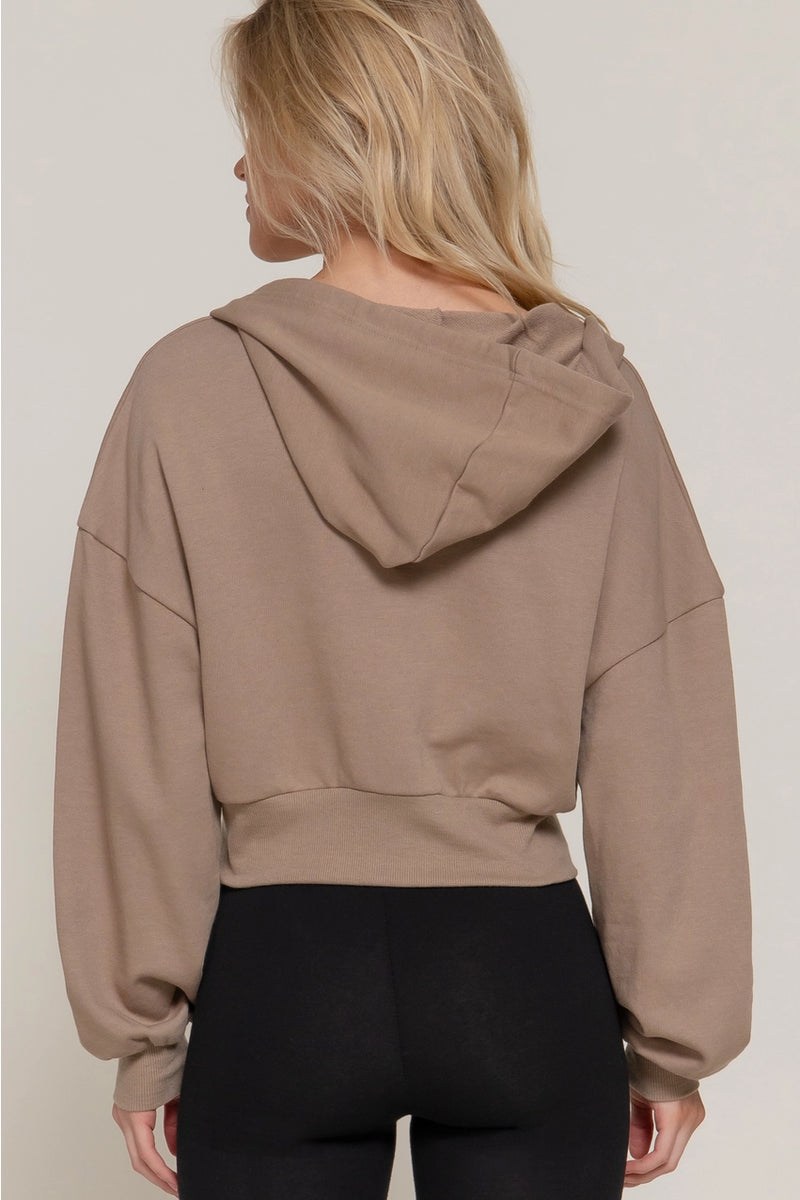 Long Sleeve Hoodie French Terry Zip Up Jacket