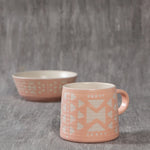 Pink Imprint Stoneware Mug