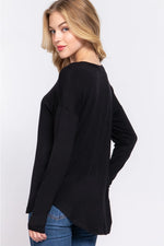 Long Dolman Sleeve Round Neck Rayon Jersey Top