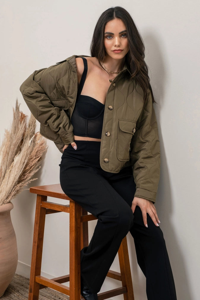 Button Up Quilted Jacket