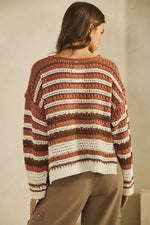 Luxe Crochet Stripe Sweater
