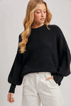 Ribbed Mock Neck Pullover
