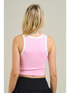 Contrast Binding Cherry Embroidery Top