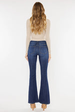 Plus Petite Dark Wash Mid Rise Flare