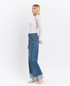 Vervet by Flying Monkey High Rise Cuffed Panel Baggy Wide Jeans