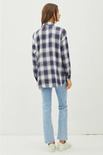 Plaid Flannel Long Sleeve Button Down Shirt