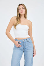 Sweetheart Strapless Sweater Knit Tube Top