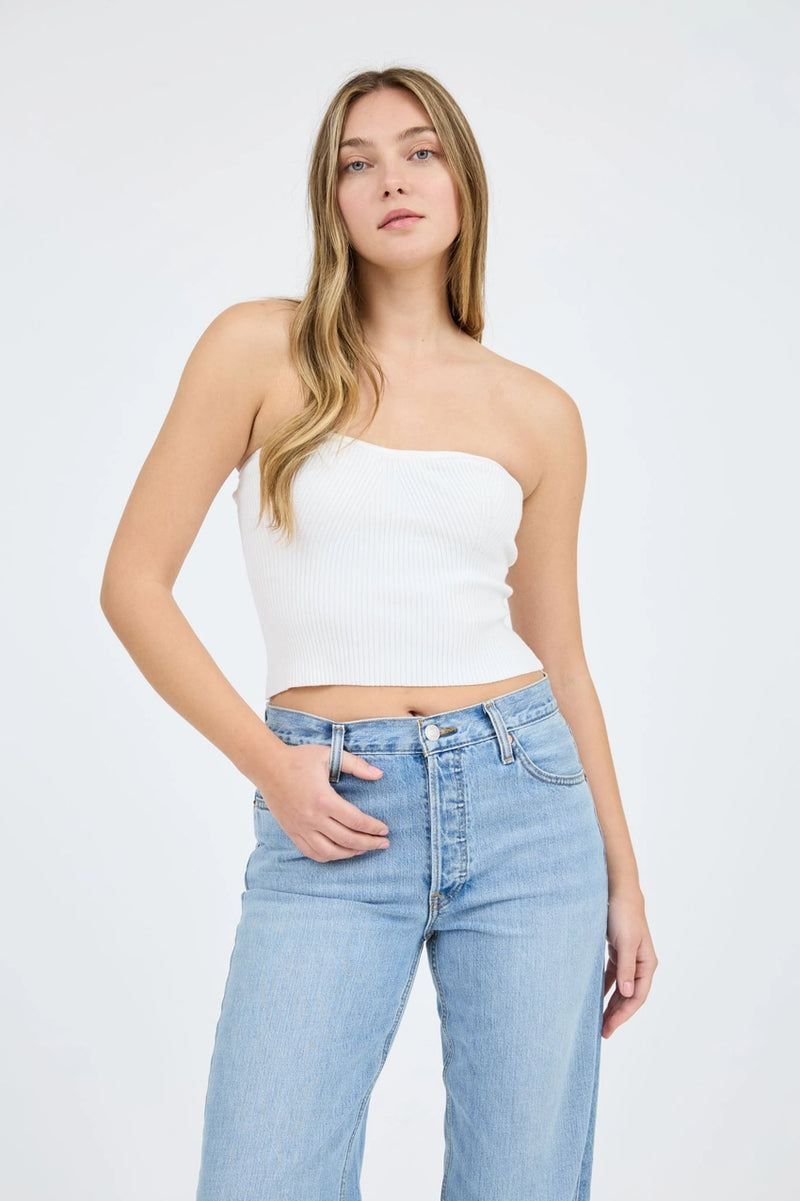 Sweetheart Strapless Sweater Knit Tube Top