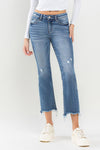 Lovervet Mid Rise Frayed Hem Jeans