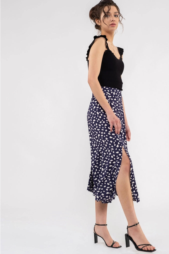 Spotted Midi Skirt