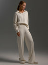 Johnny Collar Long Sleeve Top and Pants Sweater Set