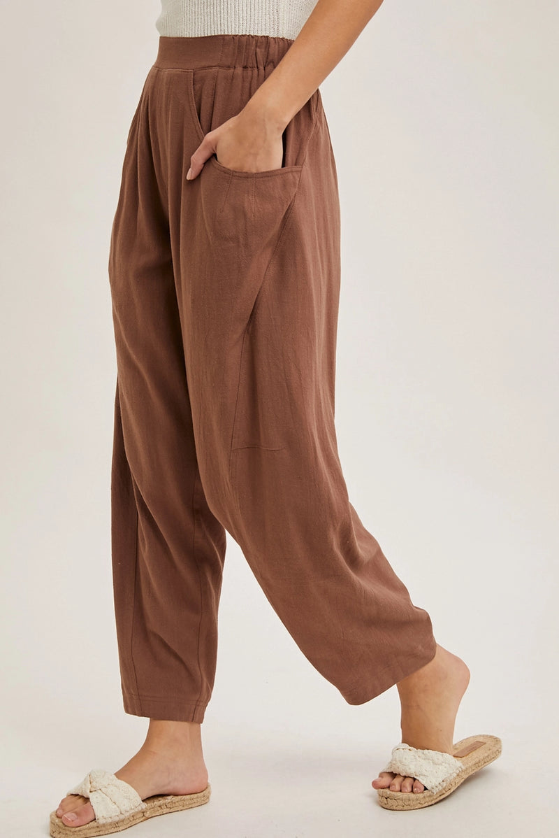 Relaxed Barrel Pants with Pockets