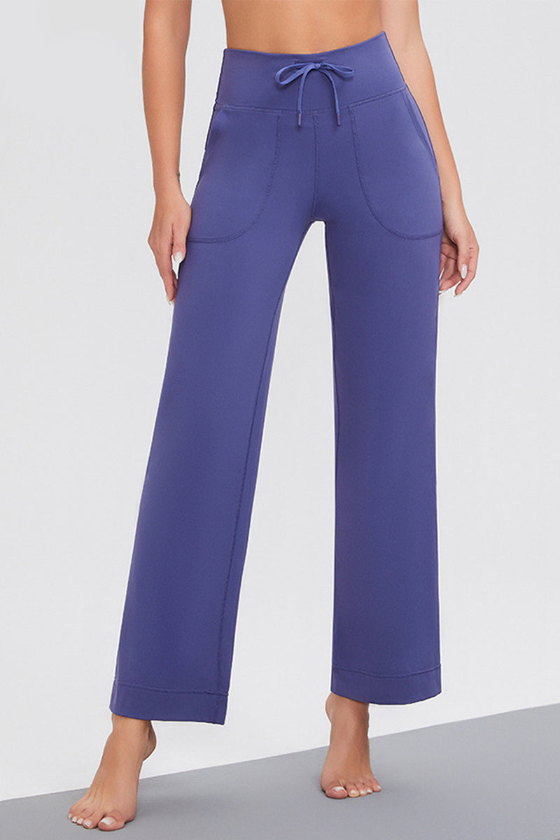 Full Size Drawstring High Waist Pants with Pockets