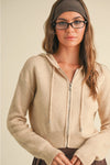 Zip Up Knit Sweater Hoodie