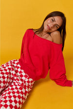 Alina Off Shoulder Cropped Sweatshirt