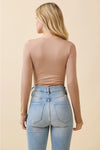 Crew Neck Double Layered Long Sleeve Bodysuit