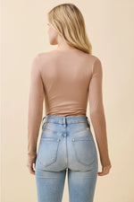 Crew Neck Double Layered Long Sleeve Bodysuit