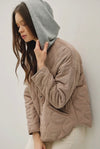 Quilted Jacket with Attachable Contrast Hood