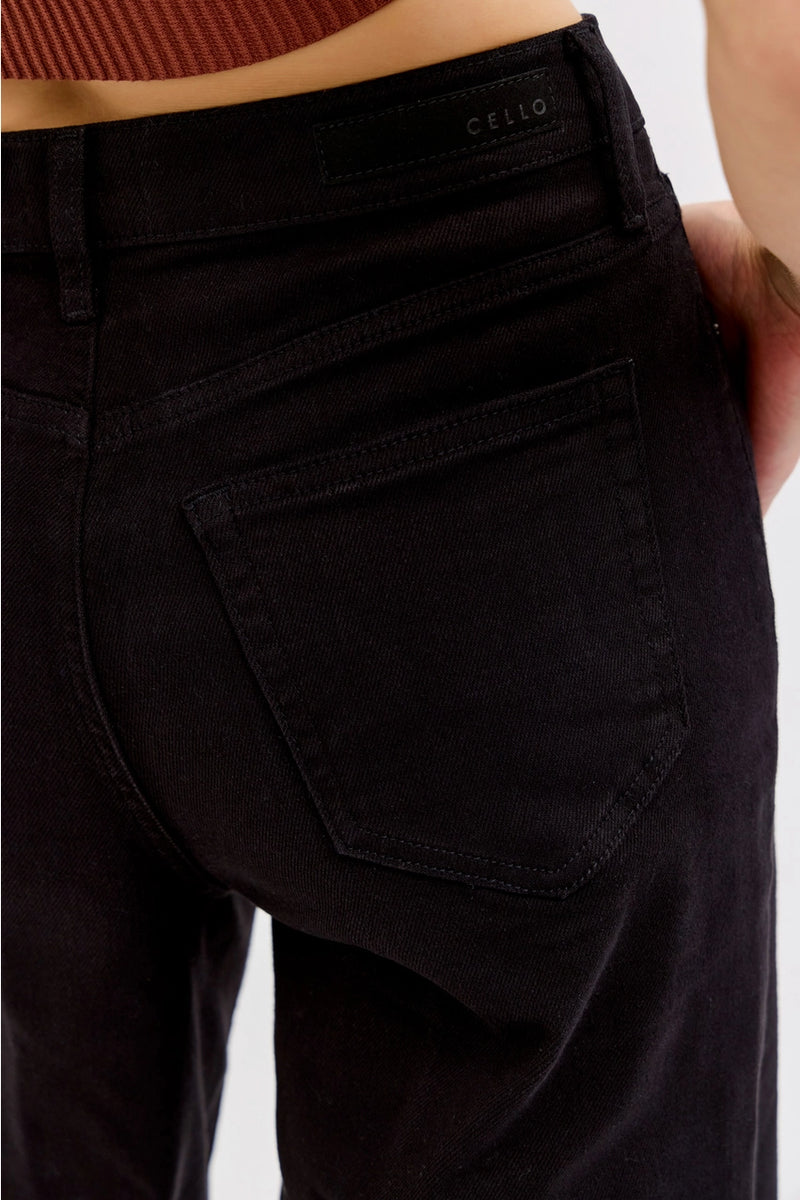 Cello High Rise Wide Leg with Self High Cuffed Hem Jeans