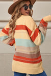 Color Block Round Neck Dropped Shoulder Sweater