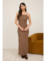 Plaid Spaghetti Strap Midi Dress