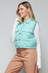 Snap Down Quilted Crop Vest