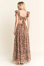 Ruffle Sleeve Tiered Maxi Dress
