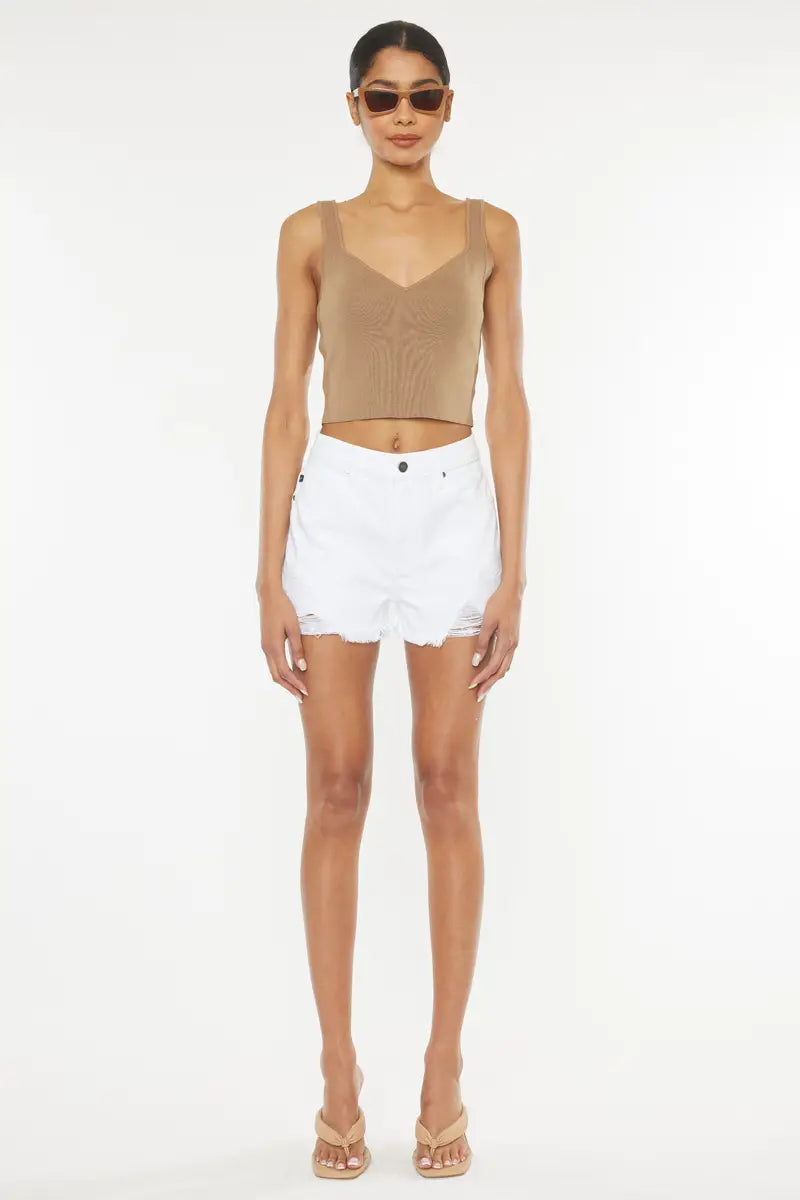 KanCan White Denim Shorts