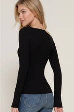 Long Sleeve Round Neck Double Layer Tee