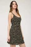 Floral Sleeveless Half Button Down Mini Dress