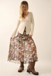 Floral Knit Inverted Seam Maxi Skirt
