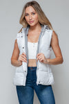 Snap and Zip Closure Hooded Vest