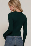 Long Sleeve V-Neck Fitted Sweater Cardigan