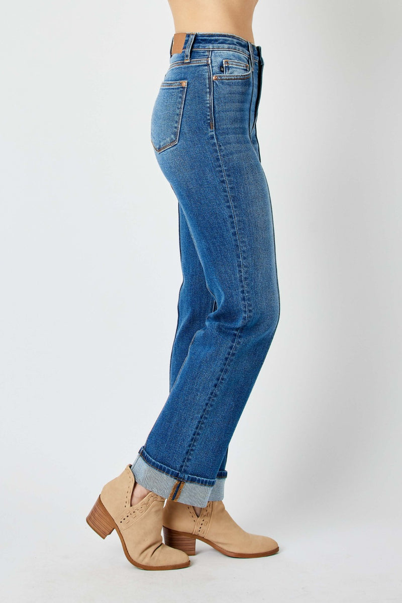 Judy Blue Full Size High Waist Front Seam Detail Straight Jeans