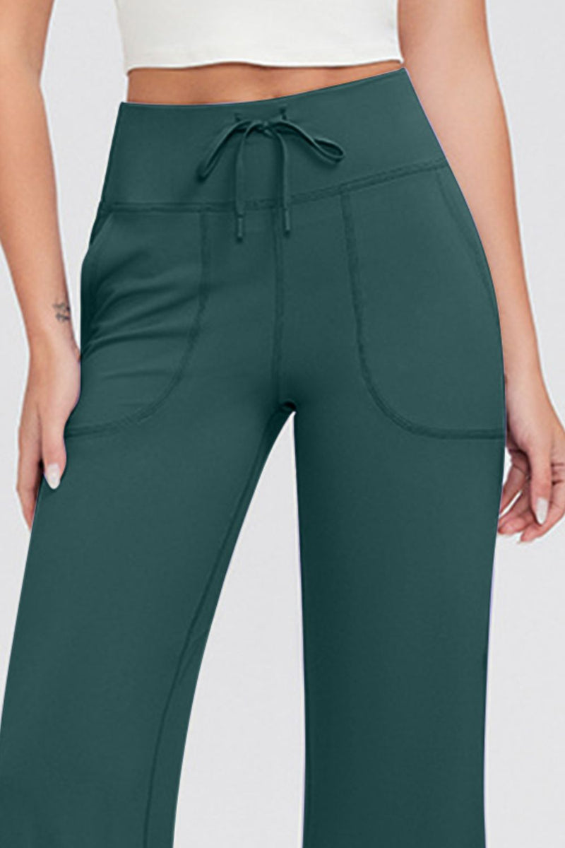 Full Size Drawstring High Waist Pants with Pockets