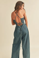 Take It In Washed Denim Jumpsuit