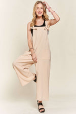 Knotted Wide Strap Wide Leg Overalls