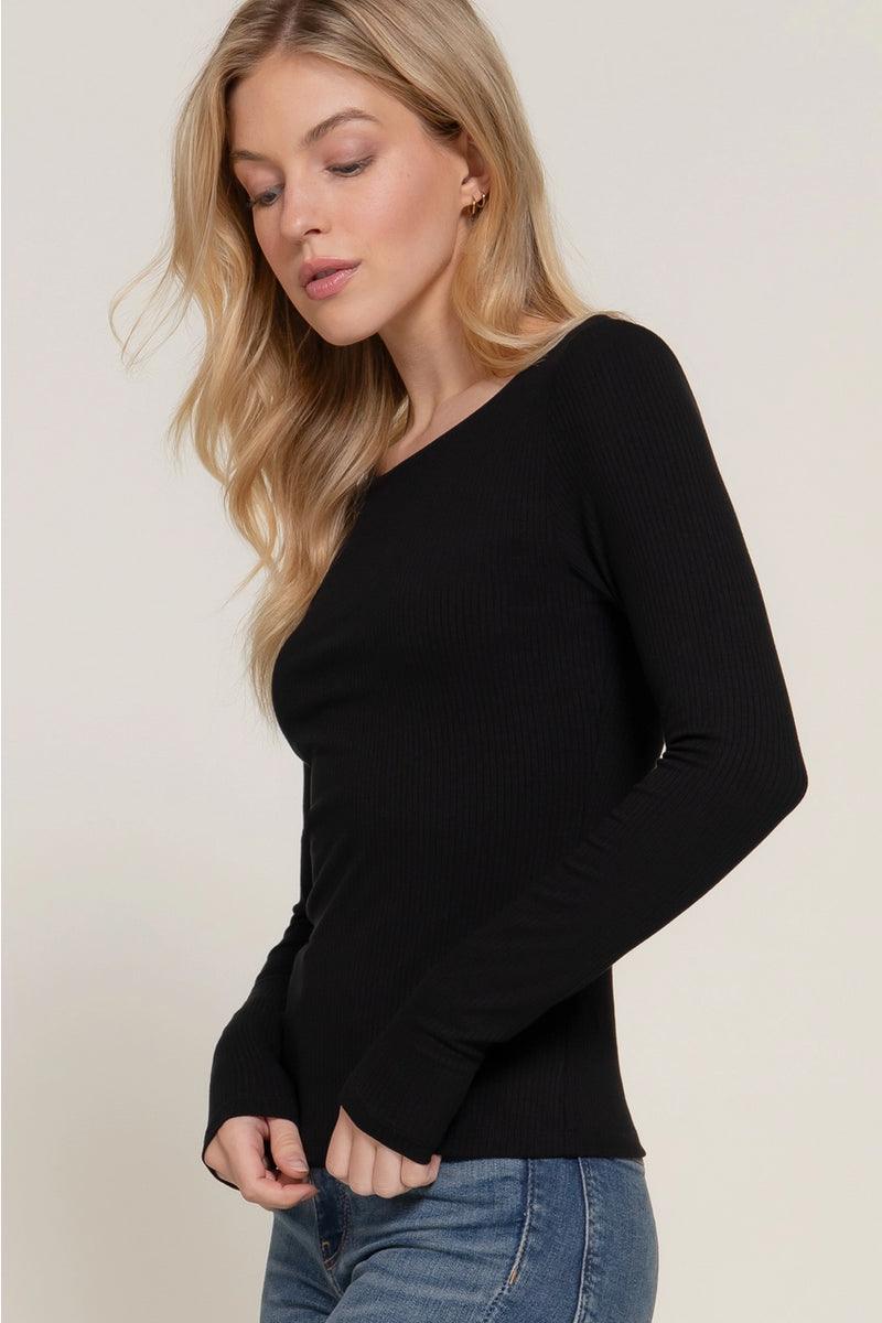 Long Sleeve Round Neck Double Layer Tee