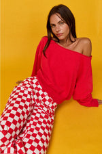 Alina Off Shoulder Cropped Sweatshirt