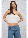 Strapless Crochet Knit Top