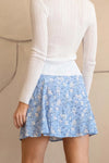 Floral Paneled Bias Mini Skirt