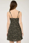 Floral Sleeveless Half Button Down Mini Dress