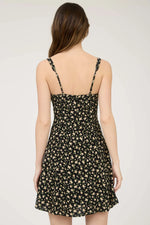 Floral Sleeveless Half Button Down Mini Dress