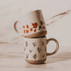 Brown Leaves Stoneware Coffee Mug