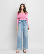 Vervet Super High Rise Cuff Baggy Wide Leg Jeans