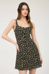 Floral Sleeveless Half Button Down Mini Dress