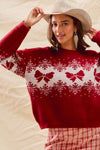 Frosted Ribbon Holiday Sweater