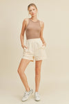 Cream High Waist Sweat Shorts