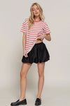 Short Sleeve Crew Neck Stripe Oversize T-Shirt